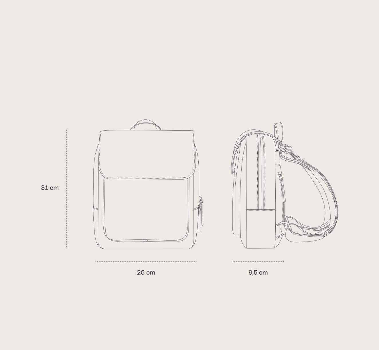 Sac a dos bi-color TROMSO SMALL CREAM BLACK - KAPTEN&SON