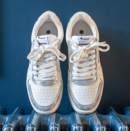 Baskets Blanches et Argentées Commute - FAGUO