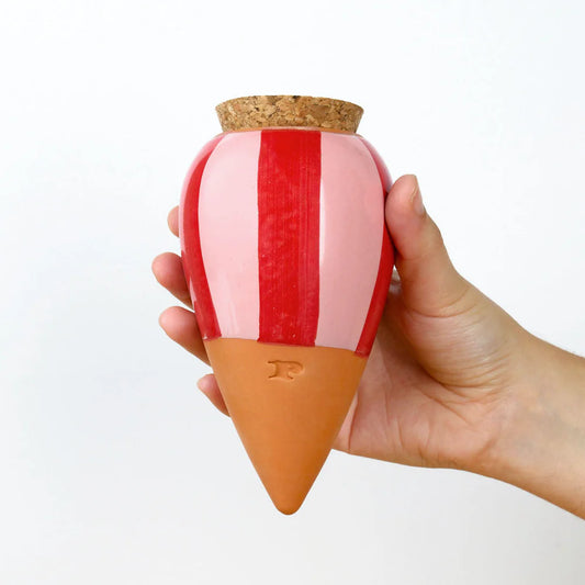 Olla rayé rose et rouge - PEPIN