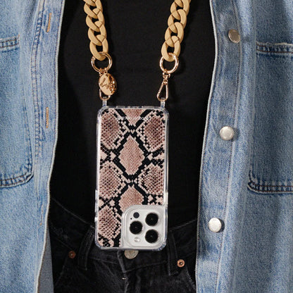 Chaine Sarah beige mat resine - LA COQUE FRANCAISE