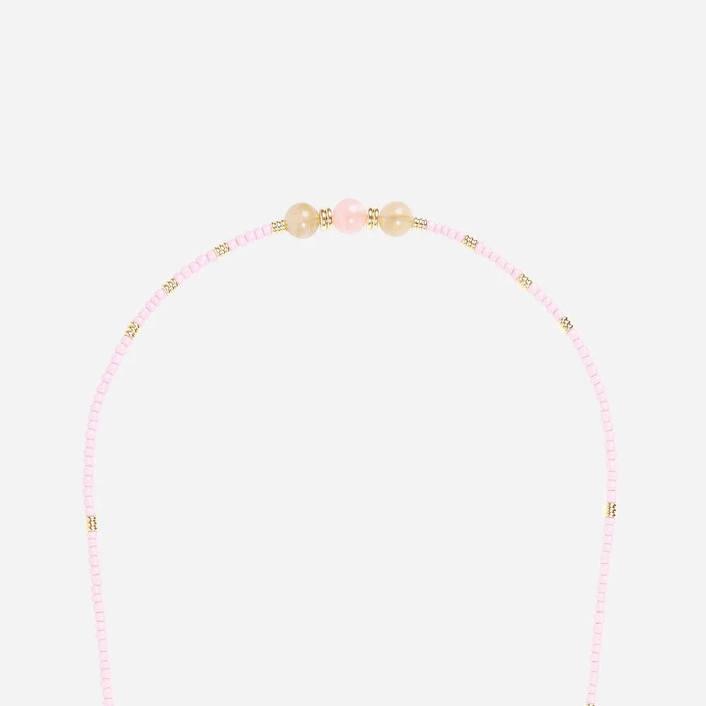 Chaine perles roses IRIS - LA COQUE FRANCAISE