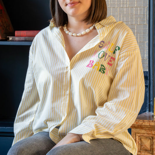 Chemise rayée Jaune et blanche - MUSY MUSE