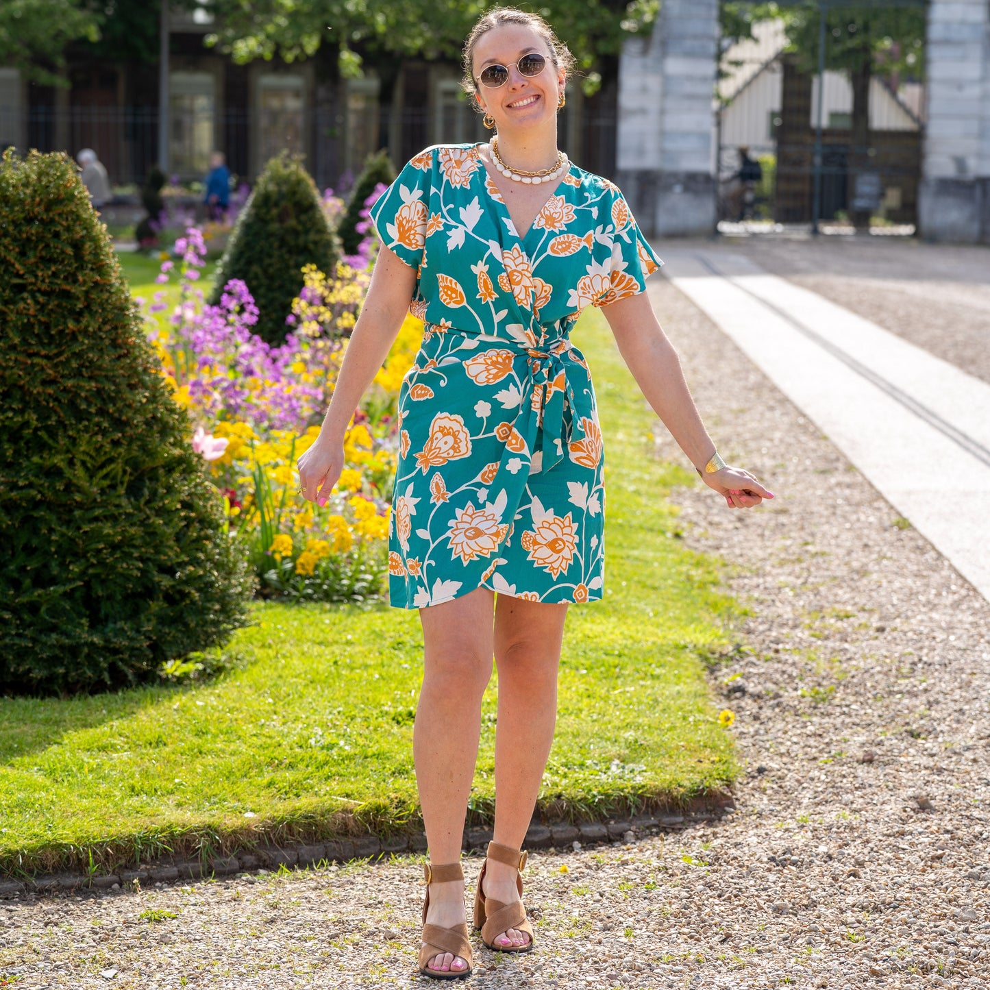 Robe courte Verte Velora - GRACE & MILA