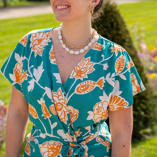 Robe courte Verte Velora - GRACE & MILA