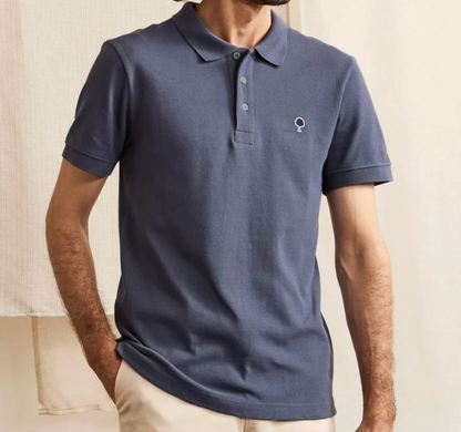 Polo bleu marine coton Lumigny - FAGUO