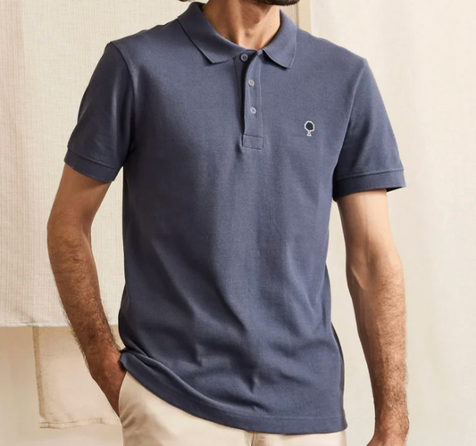 Polo bleu marine coton Lumigny - FAGUO