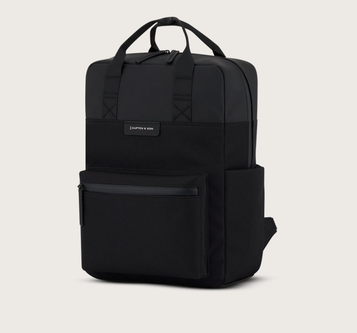 Grand sac à dos noir BERGEN PRO ALL BLACK - KAPTEN&SON