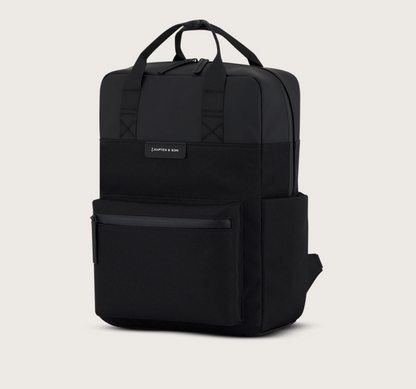 Grand sac à dos noir BERGEN PRO ALL BLACK - KAPTEN&SON