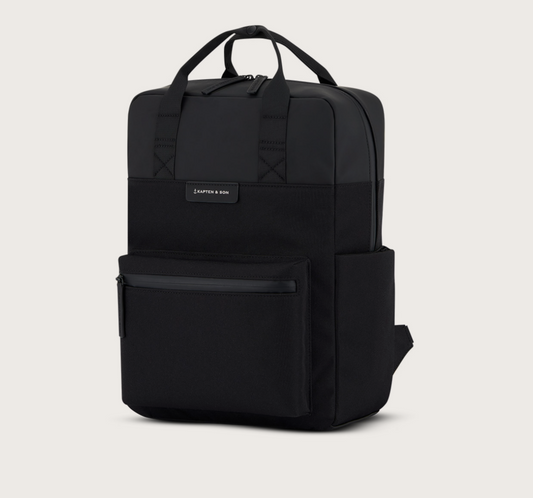 Grand sac à dos noir BERGEN PRO ALL BLACK - KAPTEN&SON