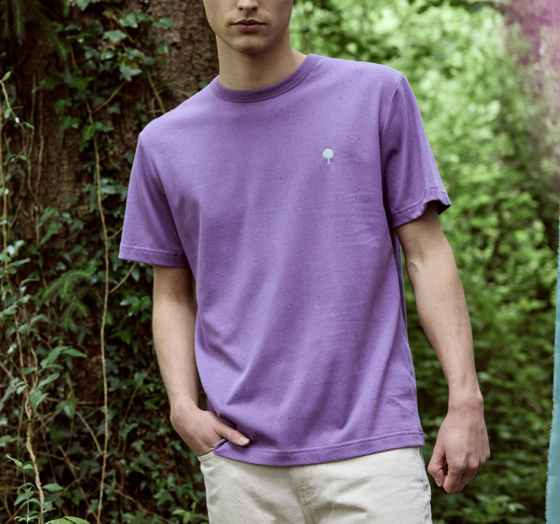 T-shirt chiné violet Lugny - FAGUO