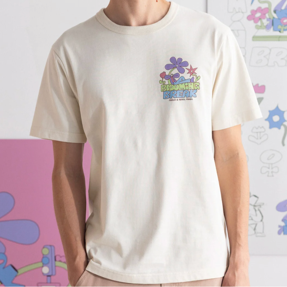 T-shirt imprimé blooming écru Lugny - FAGUO