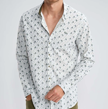 Chemise blanche à fleurs vertes Lifi - BENSON & CHERRY