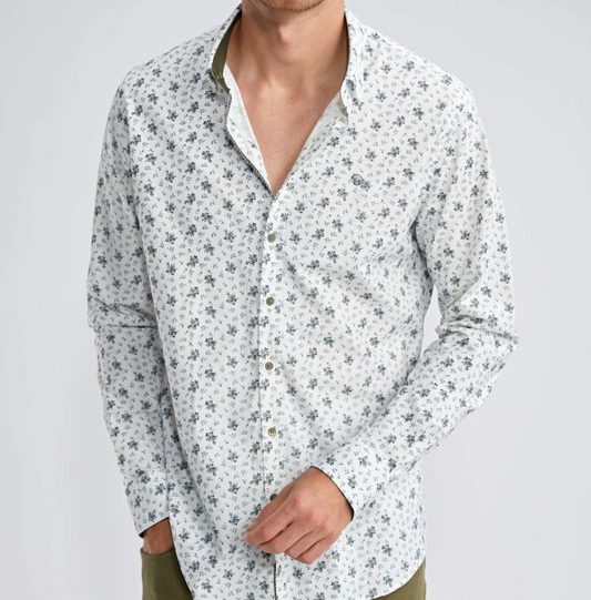 Chemise blanche à fleurs vertes Lifi - BENSON & CHERRY