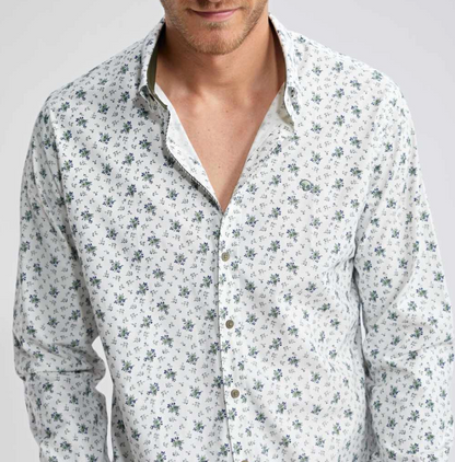 Chemise blanche à fleurs vertes Lifi - BENSON & CHERRY