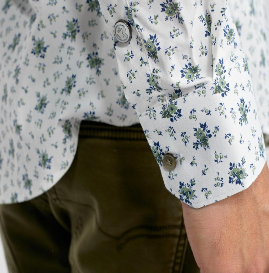 Chemise blanche à fleurs vertes Lifi - BENSON & CHERRY