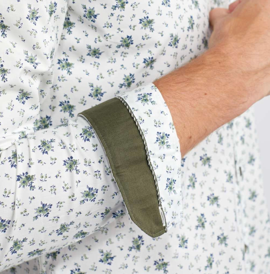 Chemise blanche à fleurs vertes Lifi - BENSON & CHERRY
