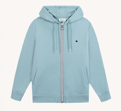 Sweat capuche à zip Bleu ciel Mesnil - FAGUO