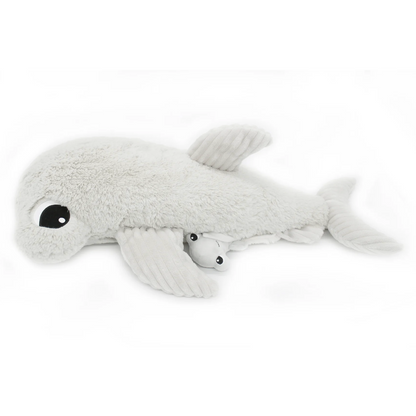 Peluche requin marteau Clou maman et son bébé gris clair Les Ptipotos - LES DEGLINGOS