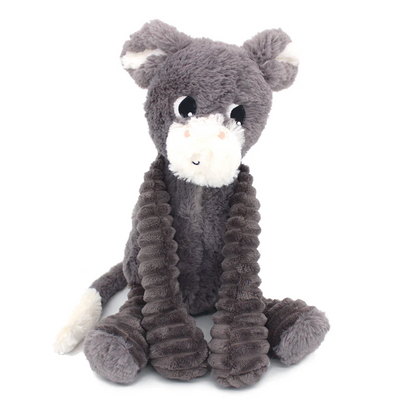 Peluche âne Poitou maman et son bébé gris Les Ptipotos - LES DEGLINGOS