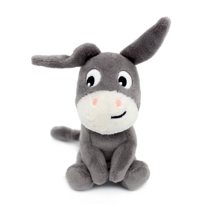 Peluche âne Poitou maman et son bébé gris Les Ptipotos - LES DEGLINGOS