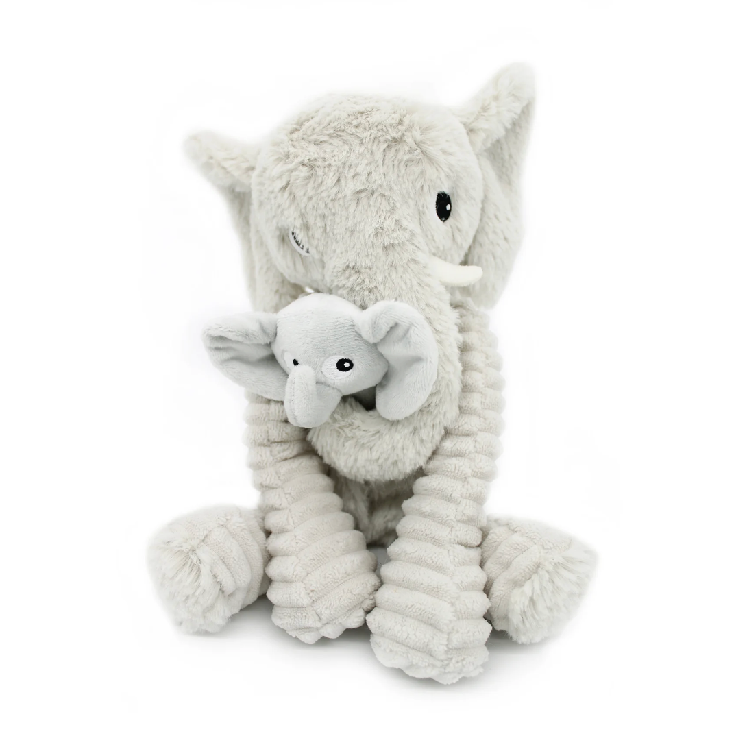 Peluche éléphant Dimoitou maman et son bébé gris clair Les Ptipotos - LES DEGLINGOS