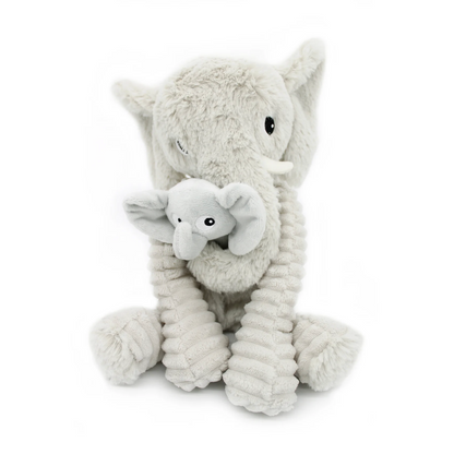 Peluche éléphant Dimoitou maman et son bébé gris clair Les Ptipotos - LES DEGLINGOS