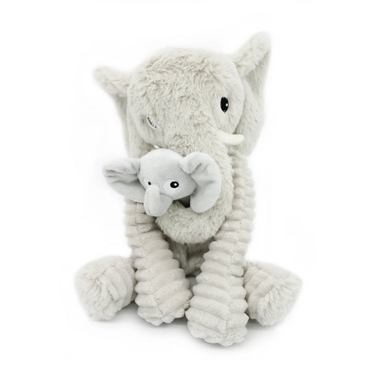 Peluche éléphant Dimoitou maman et son bébé gris clair Les Ptipotos - LES DEGLINGOS