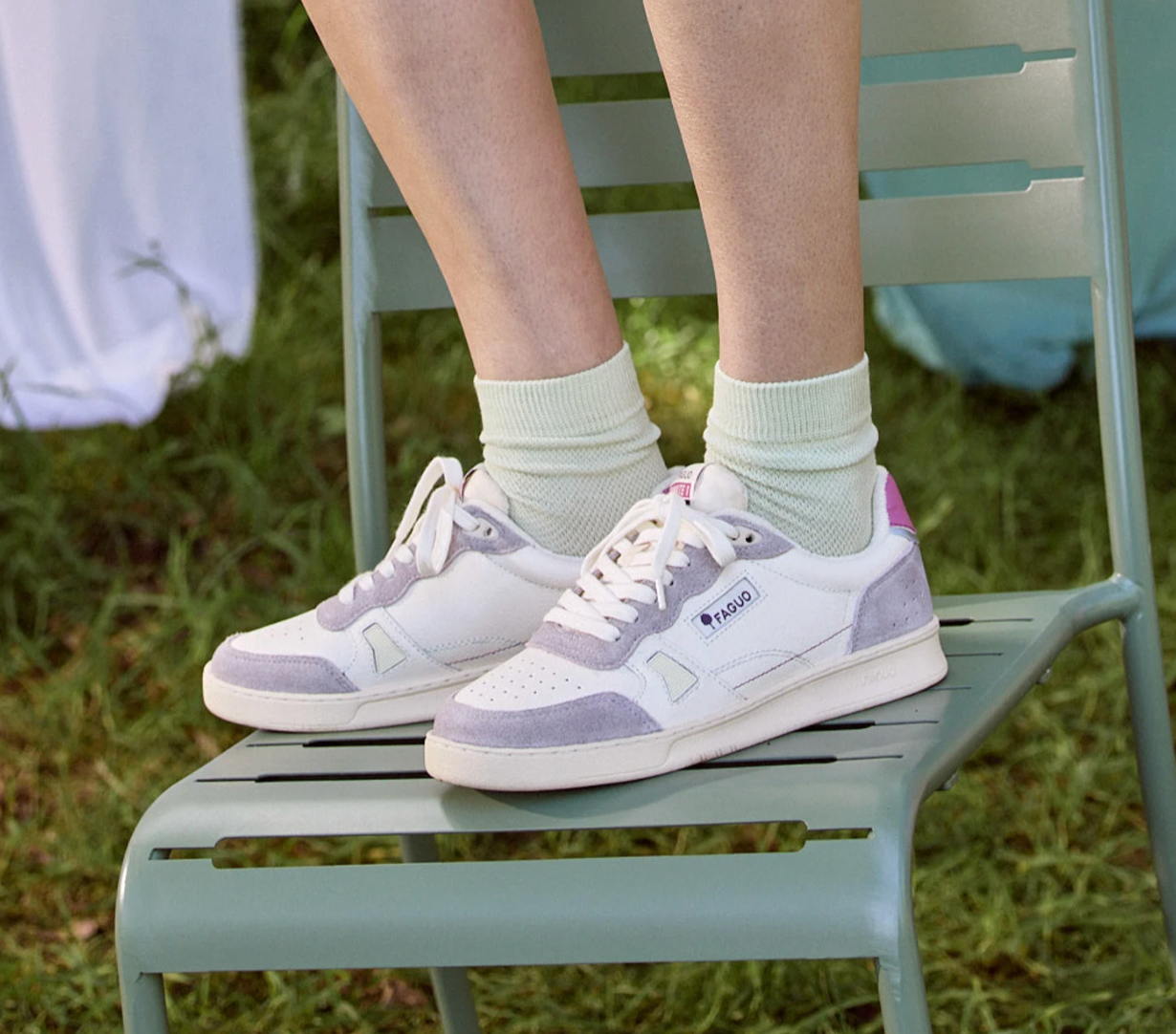 Baskets Blanches et Violettes Commute - FAGUO