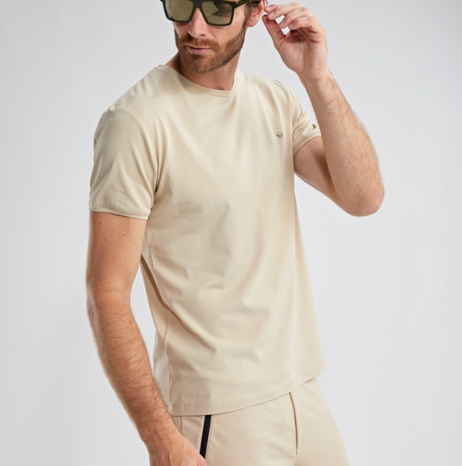 T-shirt manches courtes beige Twist - BENSON & CHERRY