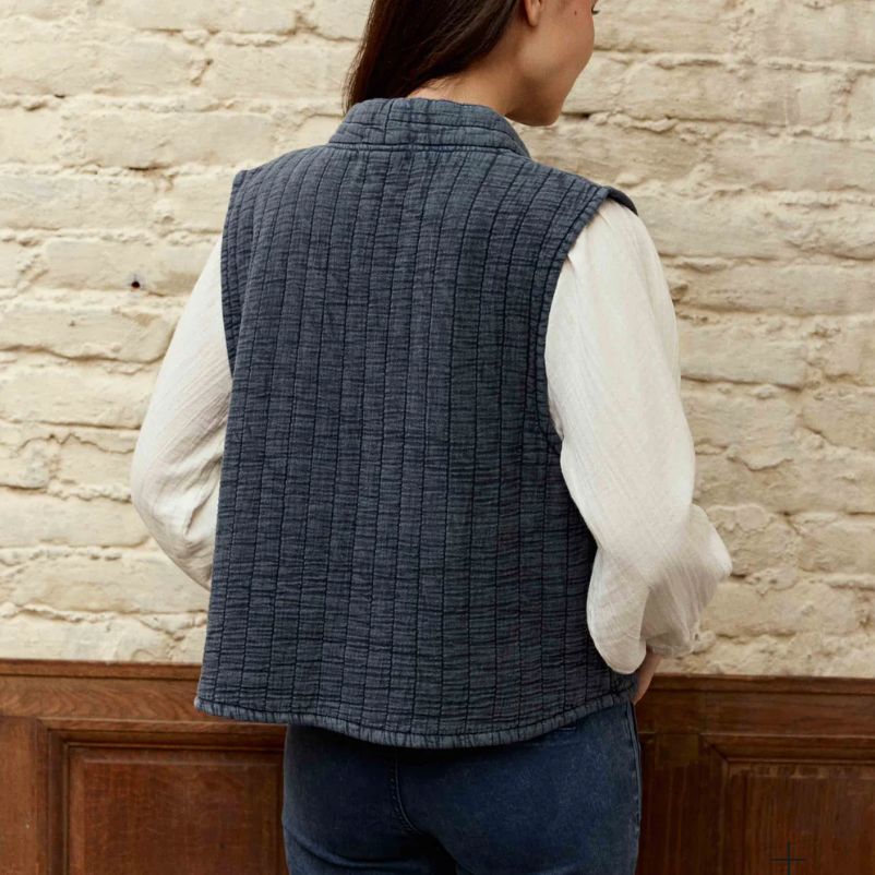 Veste sans manches matelassée Bleu Vivie - LA PETITE ETOILE