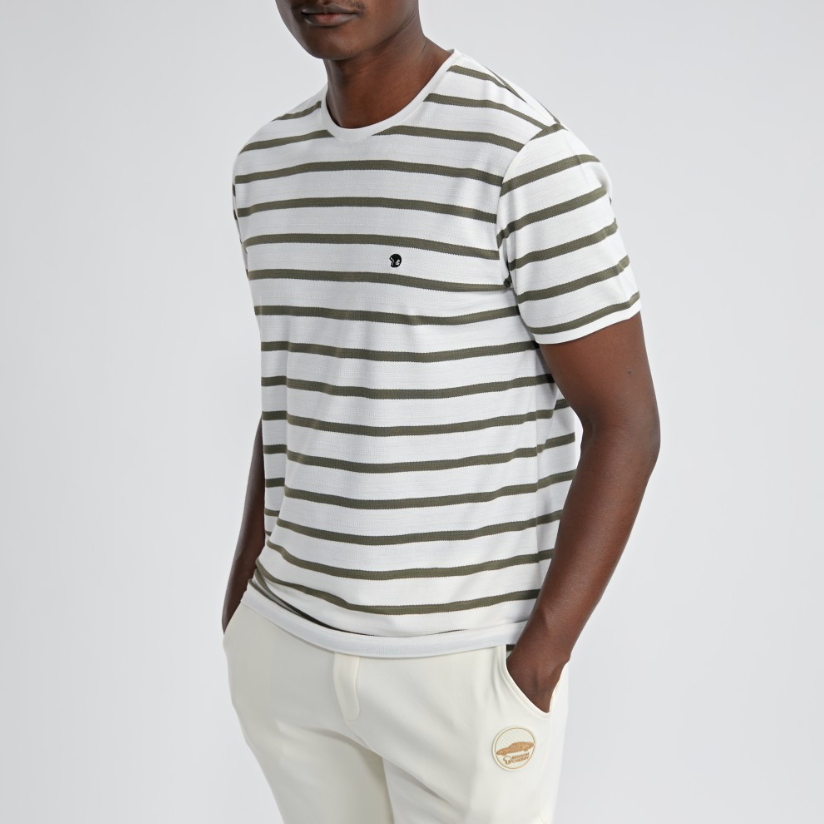 T-shirt manches courtes rayé Kaki Tara - BENSON & CHERRY