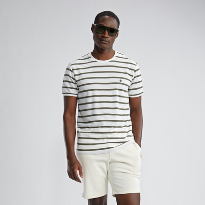 T-shirt manches courtes rayé Kaki Tara - BENSON & CHERRY