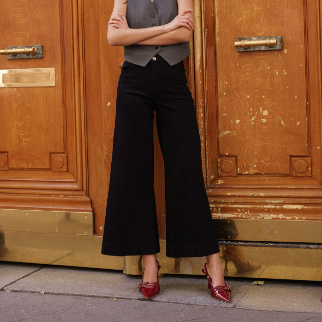 Jean palazzo Denim noir Peter - ORAIJE