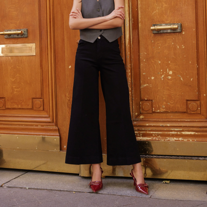 Jean palazzo Denim noir Peter - ORAIJE