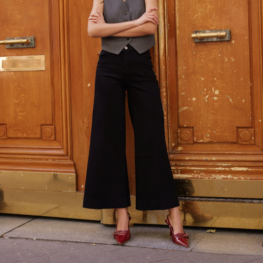 Jean palazzo Denim noir Peter - ORAIJE