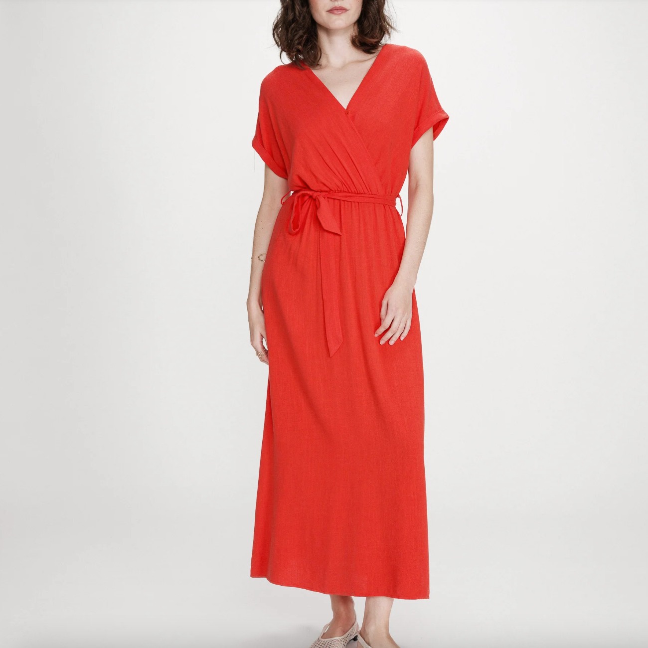 Robe longue Orange Pollen - GRACE & MILA