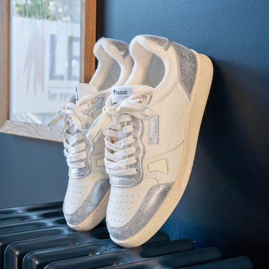 Baskets Blanches et Argentées Commute - FAGUO