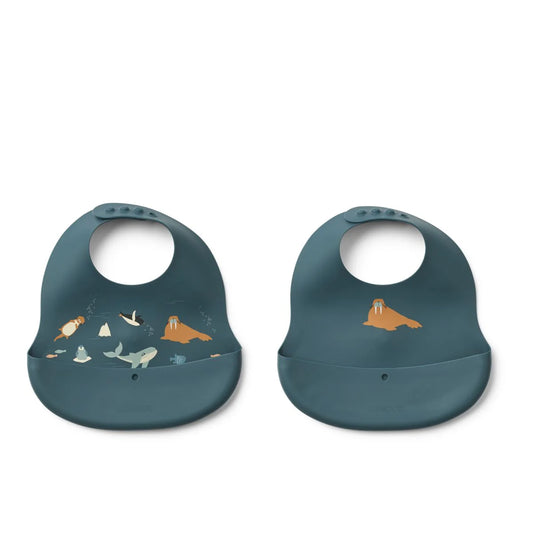 Lot de 2 Bavoirs en silicone Arctic Ember - LIEWOOD