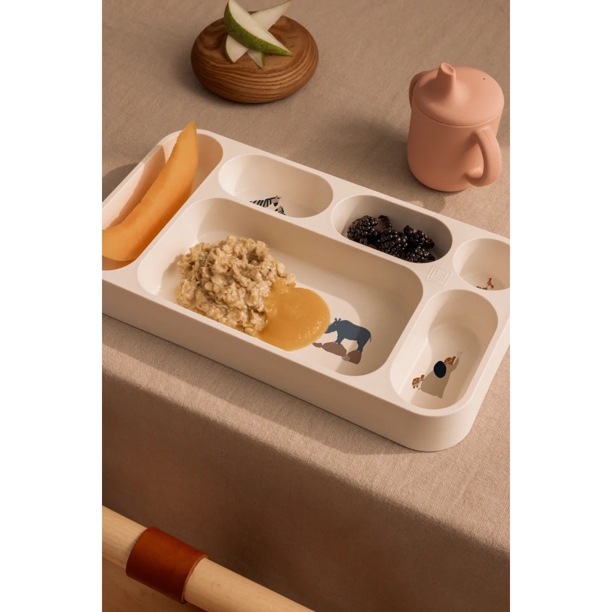 Assiette à compartiments peach Mosu - LIEWOOD
