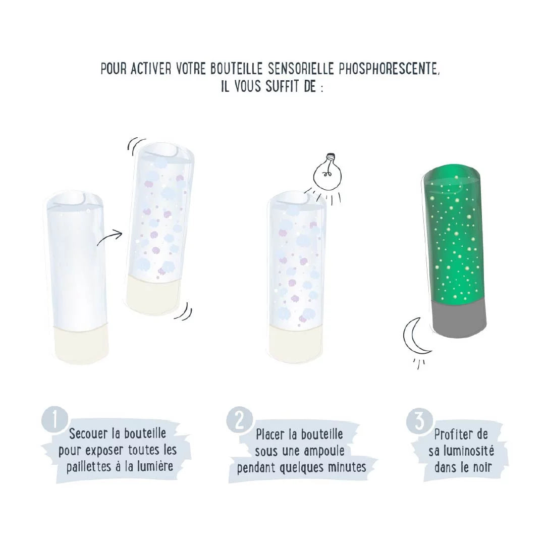 Bouteille sensorielle Moutons phosphorescent - ATELIER GIGOGNE