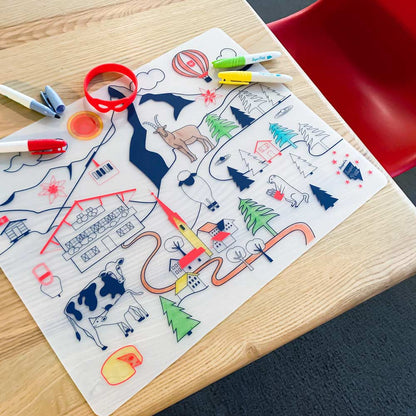 Set de table à colorier " Les montagnes Suisses" - SUPER PETIT